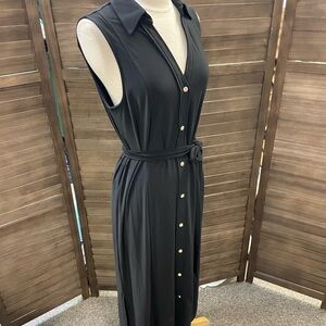 Anne Klein Black Sleeveless Midi Dress